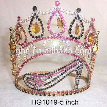 Nova design coroa tiaras princesa romântica tiara de noiva chocante acessórios de cabelo rosa nupcial tiara moldagem de coroa de gesso